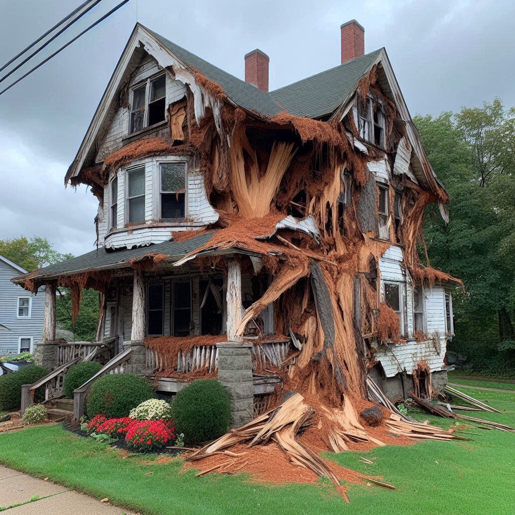 Signs Your Halifax Home Needs a Tree Inspection Damaged tree on an Halifax home showing signs of disease and decay